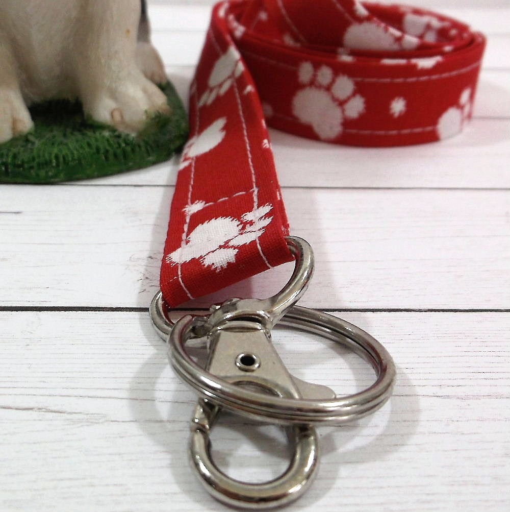 Paw Print Lanyard for Keys and ID Badge