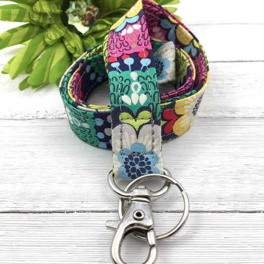 Floral lanyard, Lanyard for Keys, Trending Now, Teacher Life, Lanyard for Badge, Lanyard Keychain, Nurse Lanyard, Fabric Lanyard, Nurse Life