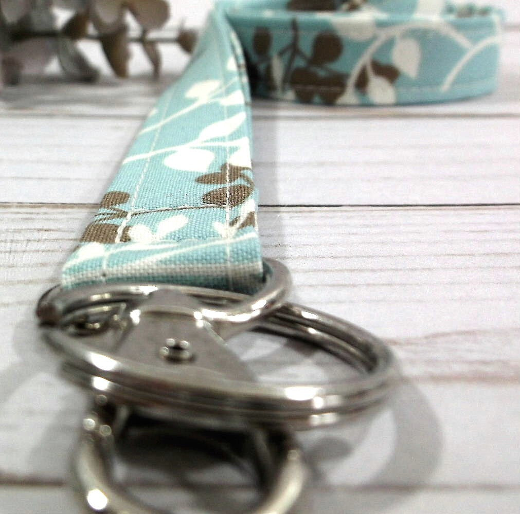 Blue Lanyard for Badge, Boho Lanyard, Lanyard Teacher, Fabric Lanyard, Floral Lanyard, New Teacher Gift, Nurse Life, Lanyard for keys