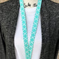 Aqua Trellis Fabric Lanyard Gift for Teachers, Nurses