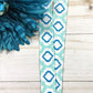 Aqua Raindrops Fabric Lanyard for Keys and ID Badge