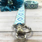 Aqua Raindrops Fabric Lanyard for Keys and ID Badge