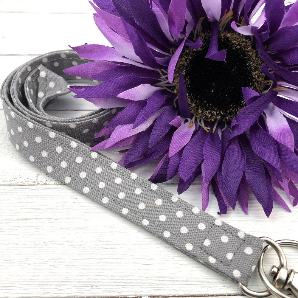 Handmade Gray Dots Lanyard |  Popular Right Now | Teacher Lanyard | Badge Holder | Lanyards | ID Holder | ID Badge Holder