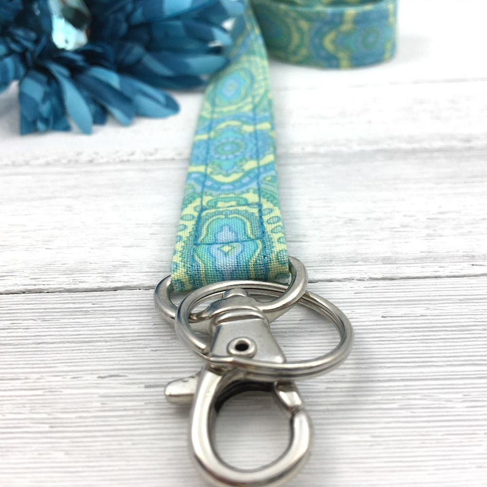 Aqua Floral Lanyards For Women Gift for Teachers, Nurses