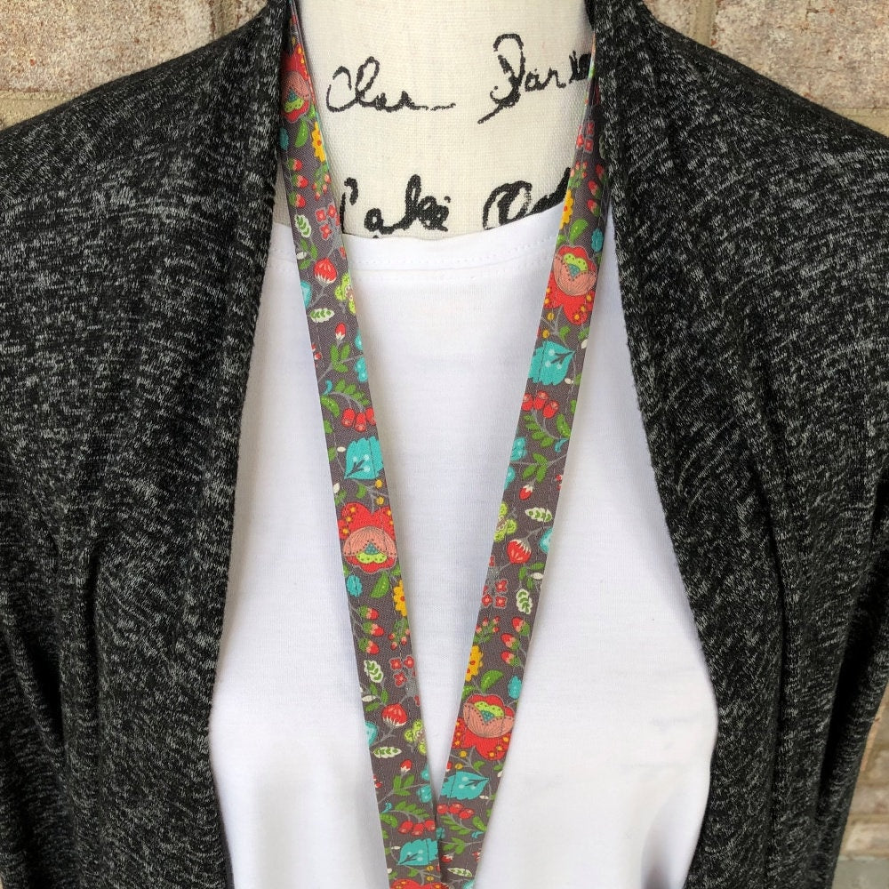 Aqua Floral Lanyards For Women