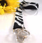 Stripe Zebra Keychain Lanyard