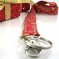Christmas Lanyard with Gold Hearts and Scrolls