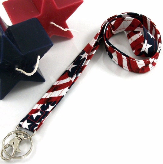 Patriotic Fabric Lanyard for Badges