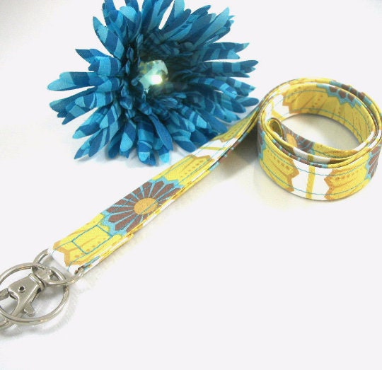 Floral Fabric Lanyard ID Badge Holder