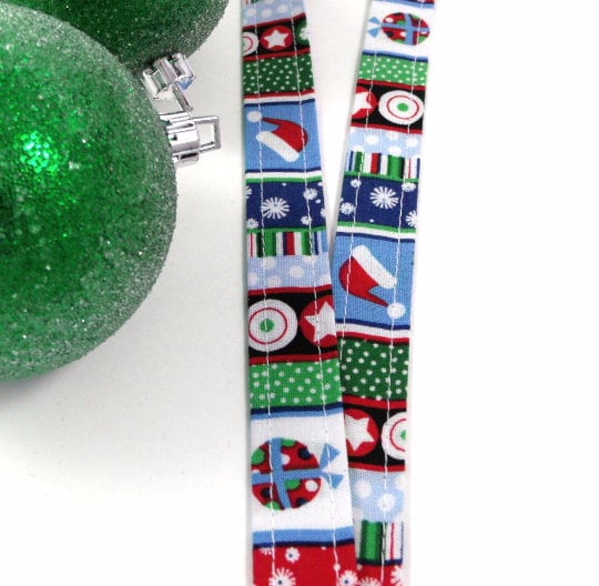 Christmas Lanyard with Ornaments Santa Hat