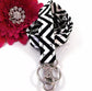 Chevron Badge Holder Black and White