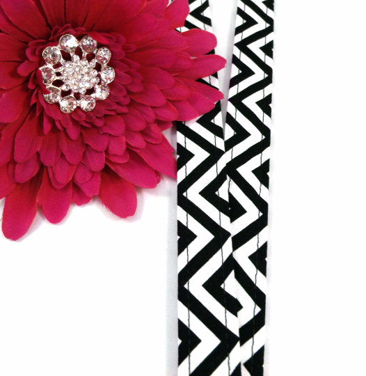Chevron Badge Holder Black and White