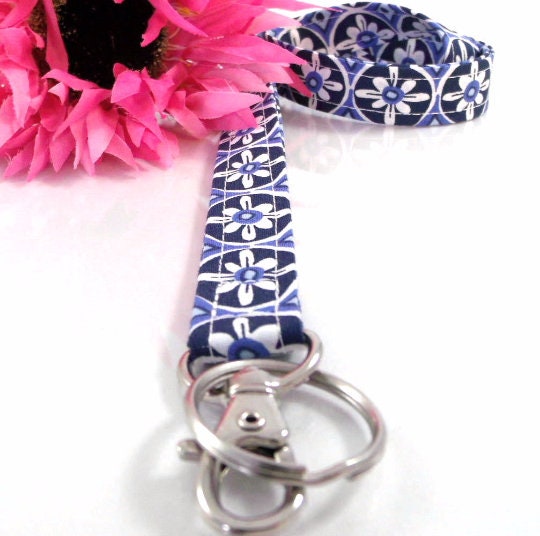 Blue and White Design Lanyard