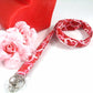 Fabric Lanyard with Valentines Day Hearts Red Pink