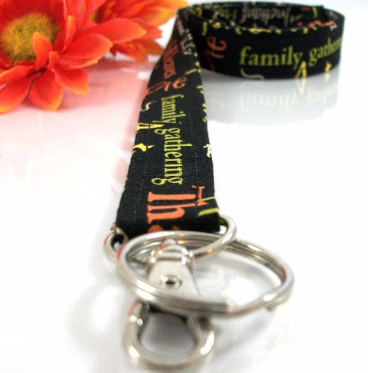 Thanksgiving Fabric Lanyard ID Badge