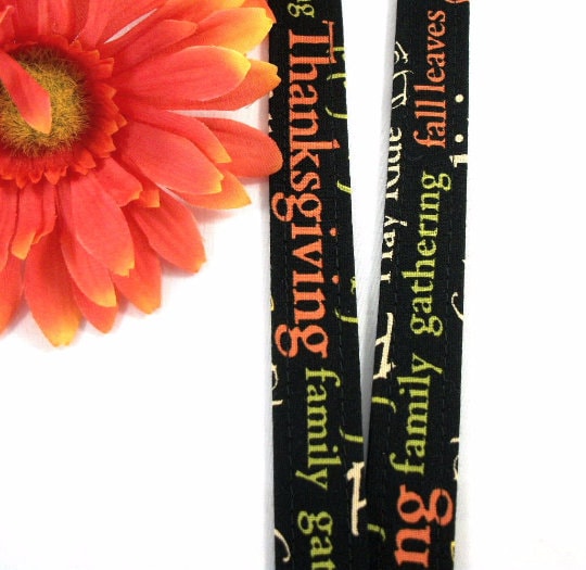 Thanksgiving Fabric Lanyard ID Badge