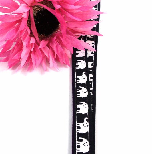 Black And White Elephant Lanyard