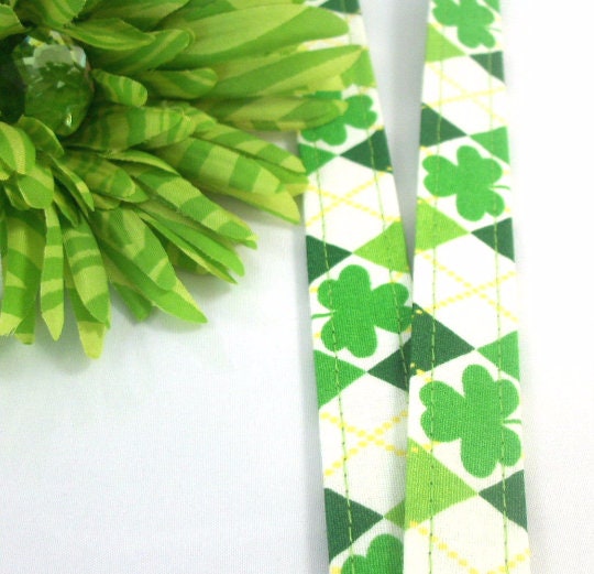 Fabric Lanyard in Lucky Irish Shamrocks
