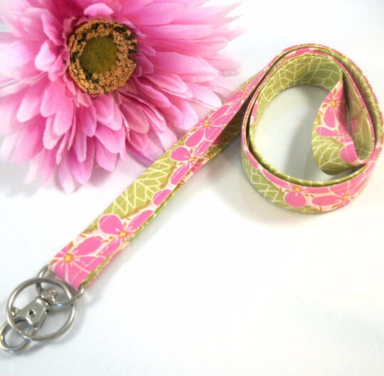 Pink Lanyard for Badge, Boho Lanyard, Lanyard Teacher, Fabric Lanyard, Floral Lanyard, New Teacher Gift, Nurse Life, Lanyard for keys