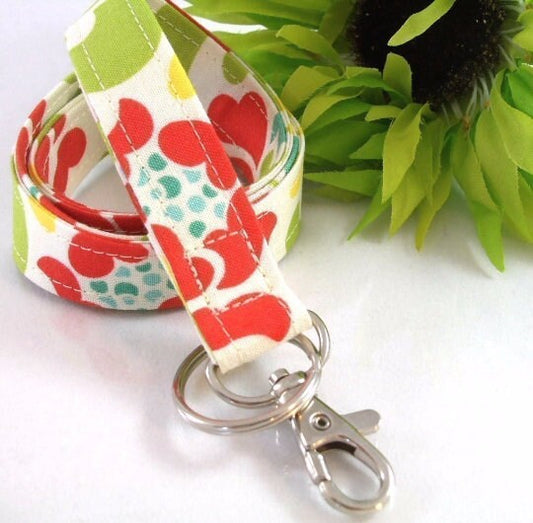 Floral lanyard, Lanyard for Keys, Trending Now, Teacher Life, Lanyard for Badge, Lanyard Keychain, Nurse Lanyard, Fabric Lanyard, Nurse Life
