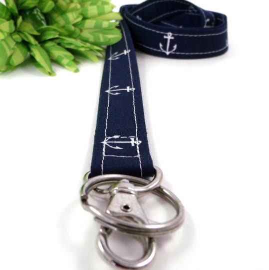 Nautical Anchors Key Keeper Lanyard