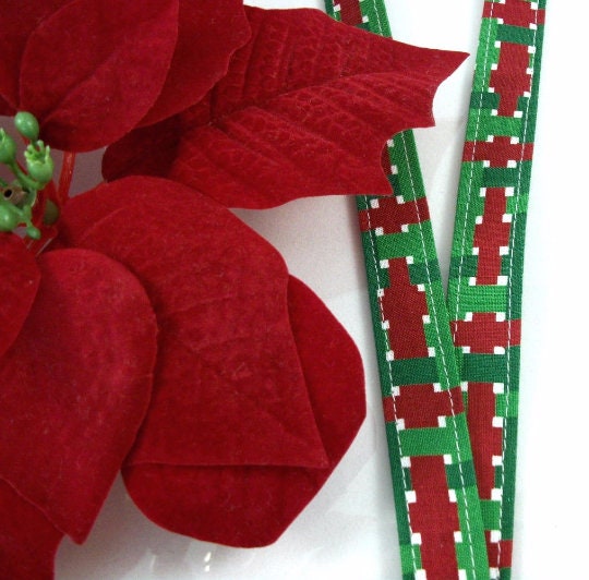Red and Green Braid Christmas Lanyard