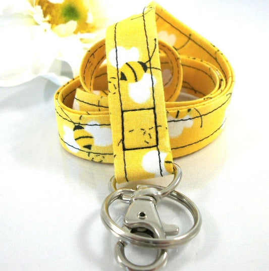 Fabric Lanyard in Bumble Bees