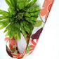 Key Lanyard with Retro Flowers Sweet Bird Tangerine