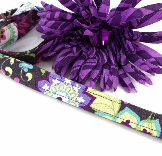 Purple Paisley Fabric Lanyard