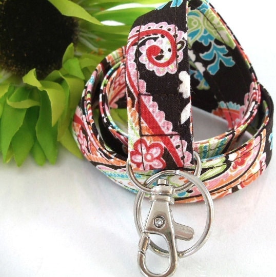 Floral Lanyard ID Badge Holder