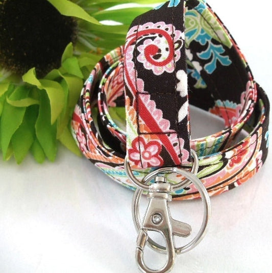 Floral Lanyard ID Badge Holder