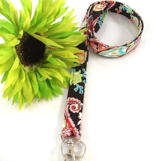Floral Lanyard ID Badge Holder
