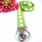 Lime Green Elephant Fabric Lanyard
