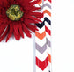 Grey Chevron Lanyard Red Navy Orange