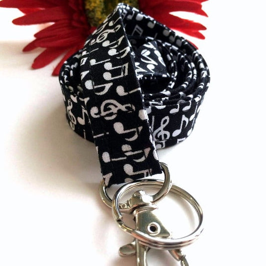 Handmade Music Lanyard for Keys, Popular Right Now, Lanyard with ID Holder, Trending Now, Librarian Gifts, Piano Teacher Gift, Music Gifts