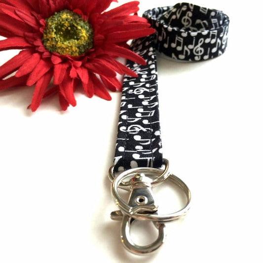 Handmade Music Lanyard for Keys, Popular Right Now, Lanyard with ID Holder, Trending Now, Librarian Gifts, Piano Teacher Gift, Music Gifts