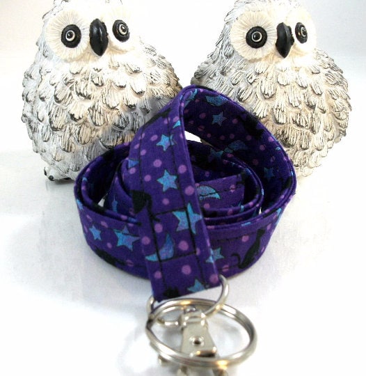 Halloween Lanyard with Black Cats