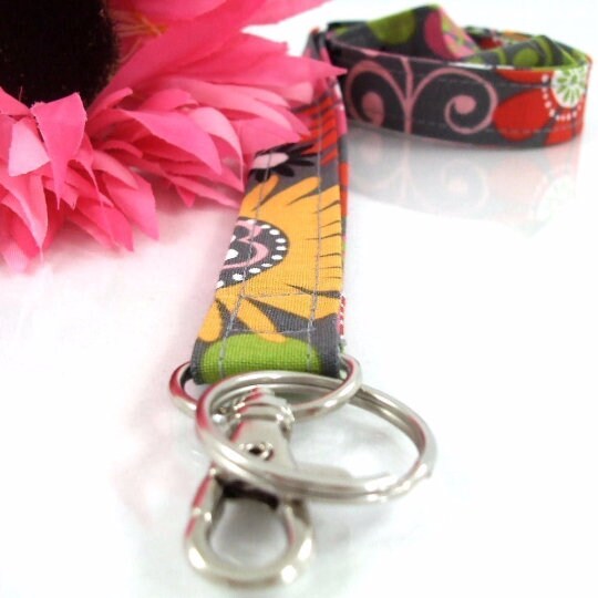 Gray Lanyard for Badge, Boho Lanyard, Lanyard Teacher, Fabric Lanyard, Floral Lanyard, New Teacher Gift, Nurse Life, Lanyard for keys