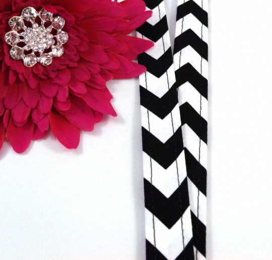Chevron Lanyard Black and White