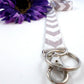 Lanyard / ID Holder Gray Chevron Zig Zag
