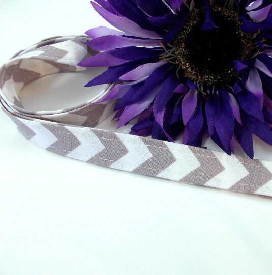 Lanyard / ID Holder Gray Chevron Zig Zag