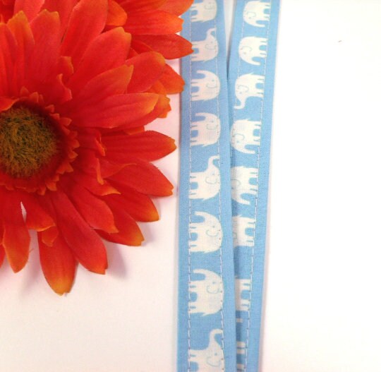 Blue Elephant Fabric Lanyard