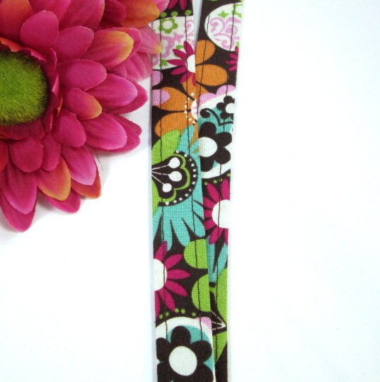 Brown Floral Lanyard