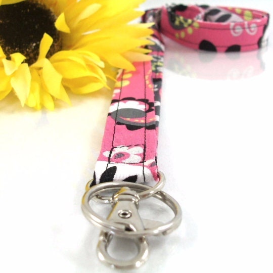 Pink Lanyard for Badge, Boho Lanyard, Lanyard Teacher, Fabric Lanyard, Floral Lanyard, New Teacher Gift, Nurse Life, Lanyard for keys