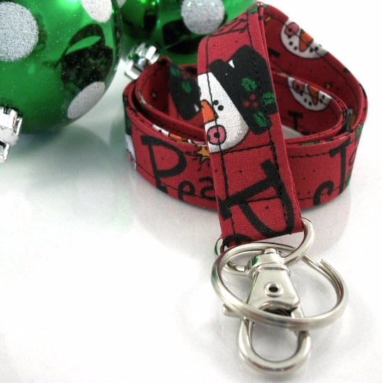 Christmas Lanyard with Snowmen Joy
