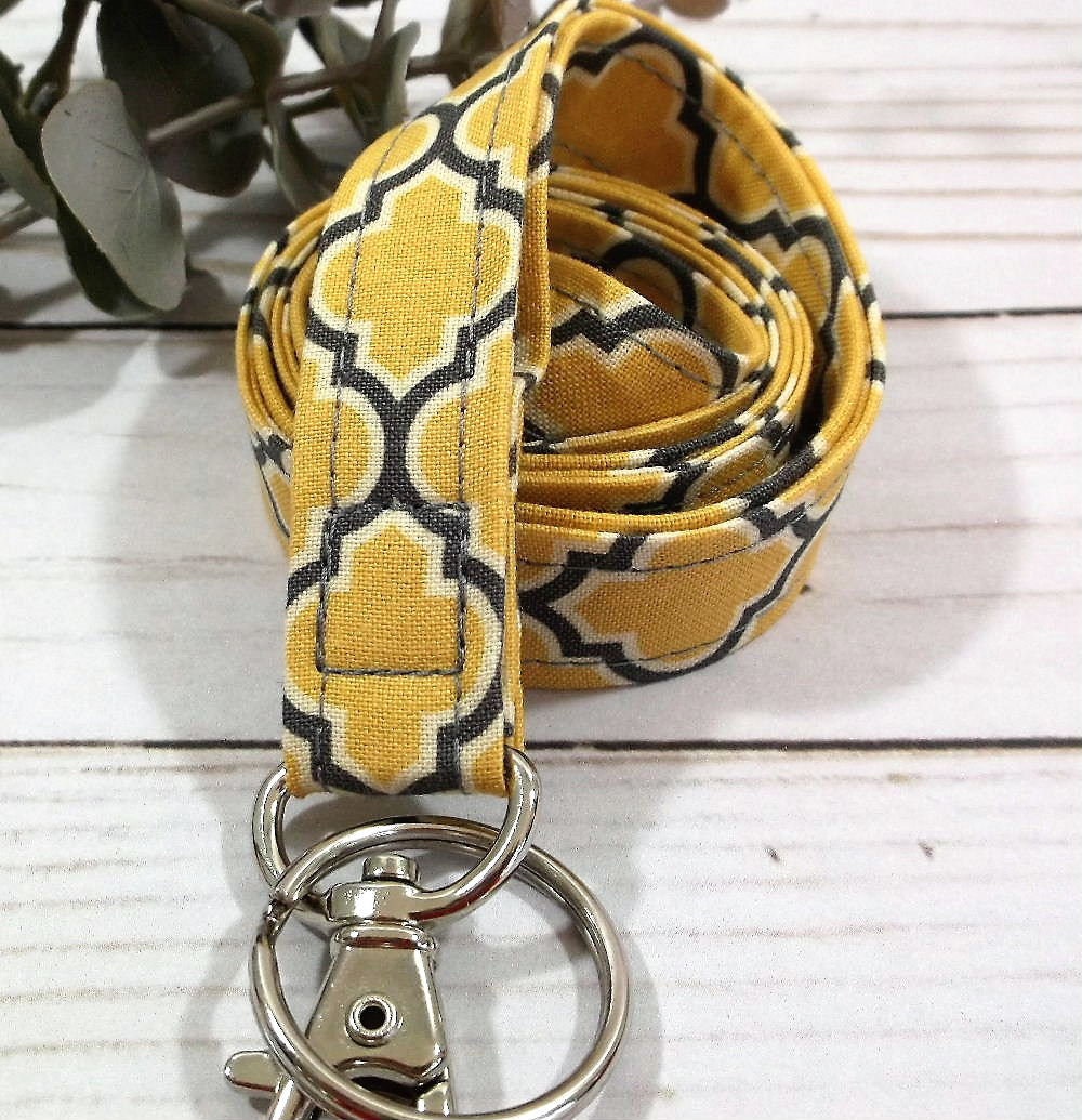 Trellis Print Lanyard for Keys and ID Badge