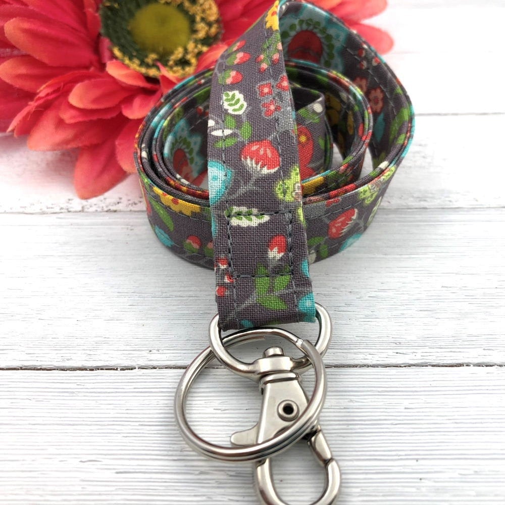 Aqua Floral Lanyards For Women