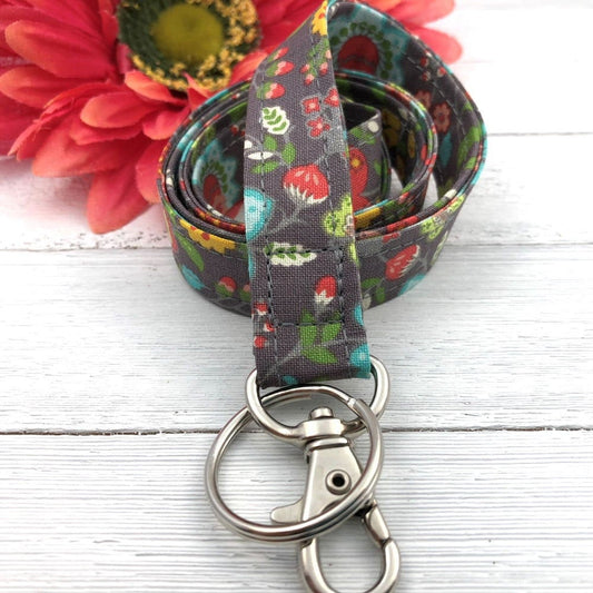 Aqua Floral Lanyards For Women