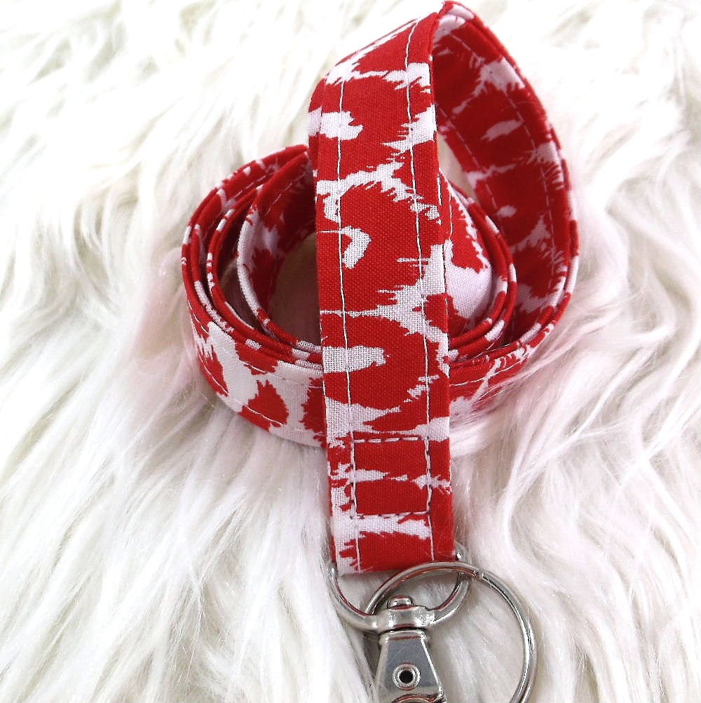Red Leopard Print Lanyard