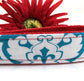 Damask Key Fob in Turquoise and Red